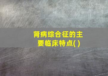 肾病综合征的主要临床特点( )